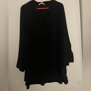 Long Sleeves, Black Tunic Top